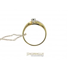 Salvini anello solitario oro giallo e bianco con diamanti ct.0,23+0,02 ref. n53188